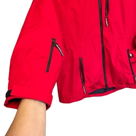Tommy Hilfiger Red Jacket - missing inner jacket. Size Large-Several zip pockets - Picture 9 of 15